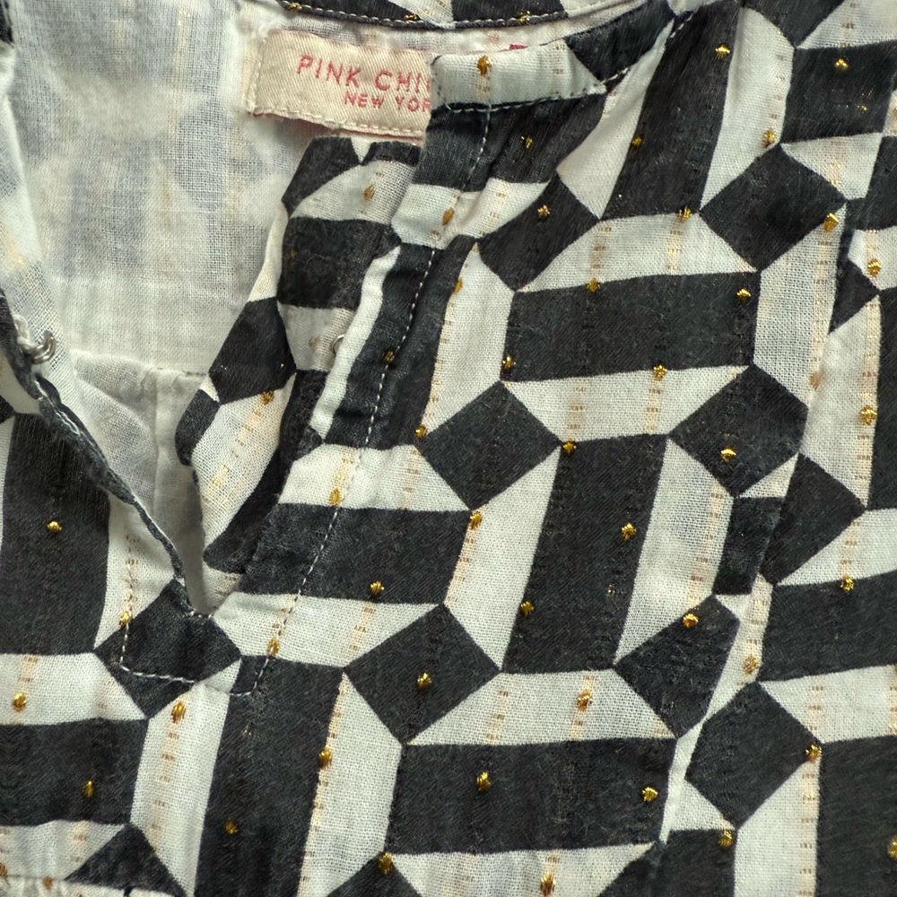 PINK CHICKEN Girls Black and Gold Caviar Octagon Penelope Dress - Size 2T - Picture 7 of 10
